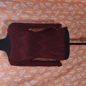 Burgundy knitted sweater